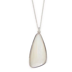 Ava Rose Aurora Long Pendant Silver/Mother Pearl